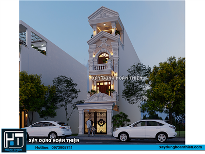 Mẫu thiết kế nhà ông kiểu pháp 4 tầng diện tích 4,5x20m tại Hải Phòng